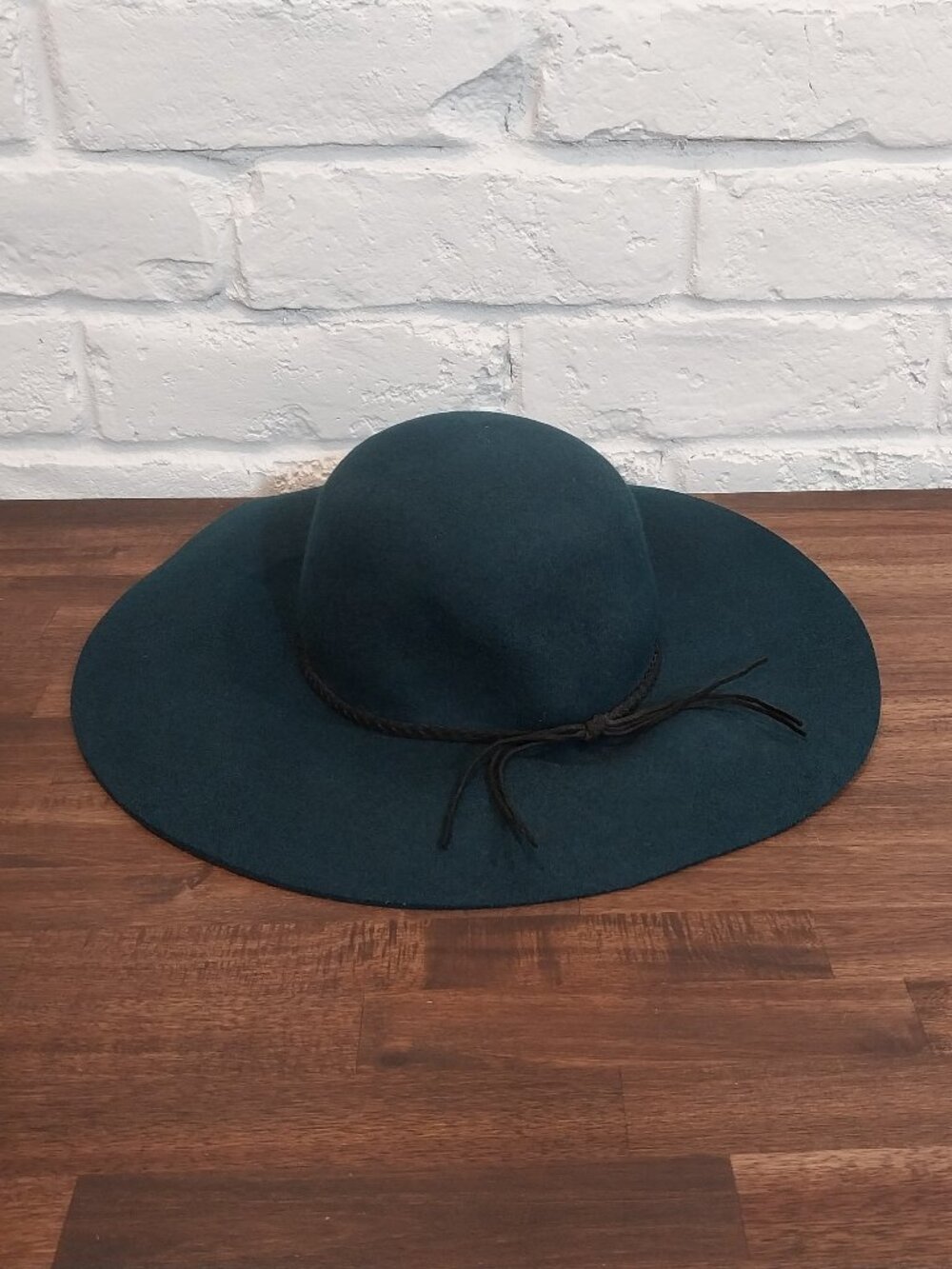 Womens Wide Brimmed 100% Wool Floppy Winter Floppy Hat Dark Blue Felt Excellent